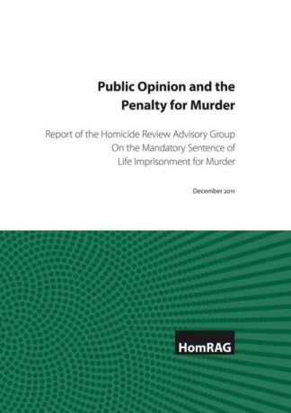 Public Opinion and the Penalty for Murder by The Homicide Review Advisory Group (HomRAG) - book cover